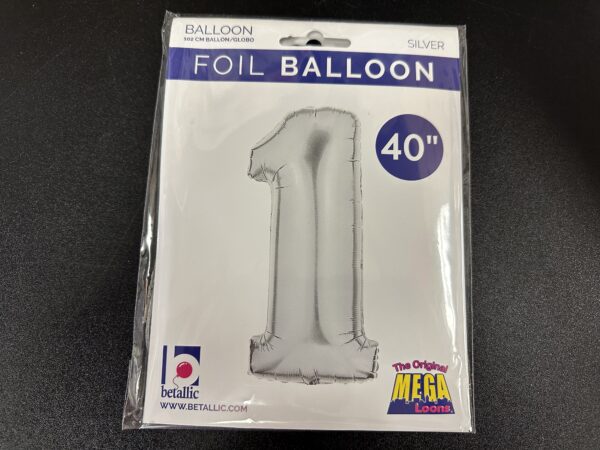 Silver 40" Number Balloons - Image 2