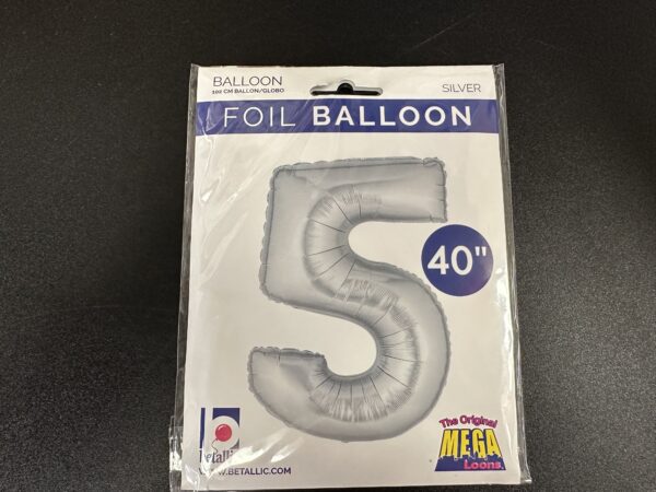 Silver 40" Number Balloons - Image 6