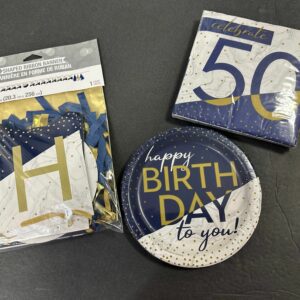 Navy and Gold 50th Birthday